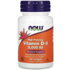 D3 vitamini NOW, 5000 IU, qopqoqlar. № 120