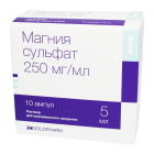 Magniy sulfat 250 mg/ml 5 ml No 10