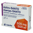 Azitro-Santo 500 mg № 3 tabletkalari