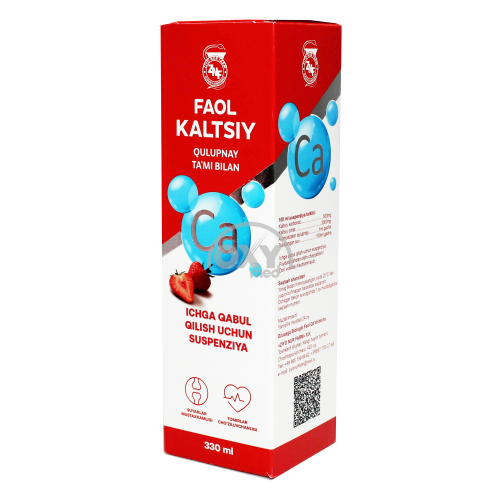 product-Qulupnay bilan faollashtirilgan kaltsiy 330 ml suspenziya d/p/v