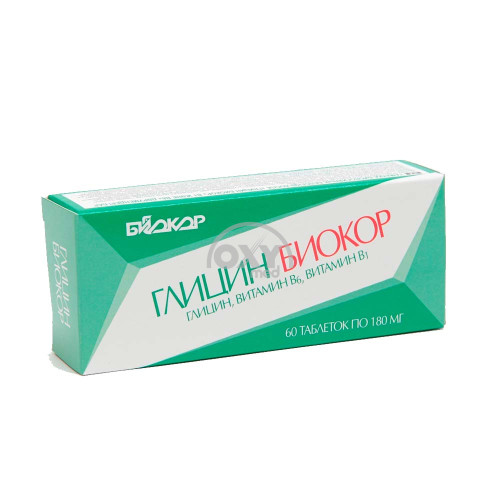 product-B1 va B6 vitaminlari bilan Glycine Biocor 0,18g No 60 tabletkalari