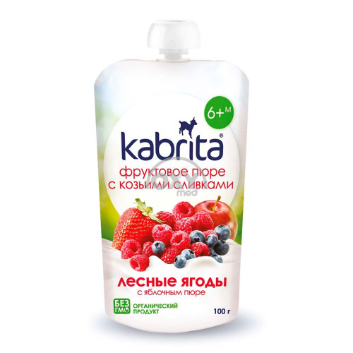 product-Пюре фруктовое "Kabrita" клубника с яблочным пюре 100г 6+