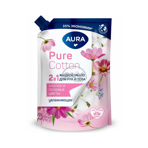 product-Жидк.мыло"Aura"2в1 Хлопок поле.цветы 450мл