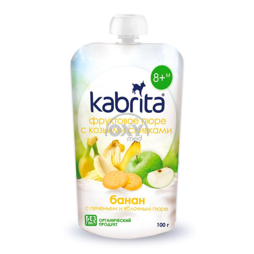 product-Пюре фруктовое Kabrita" банан с печеньем и яблочным пюре 100г 8+