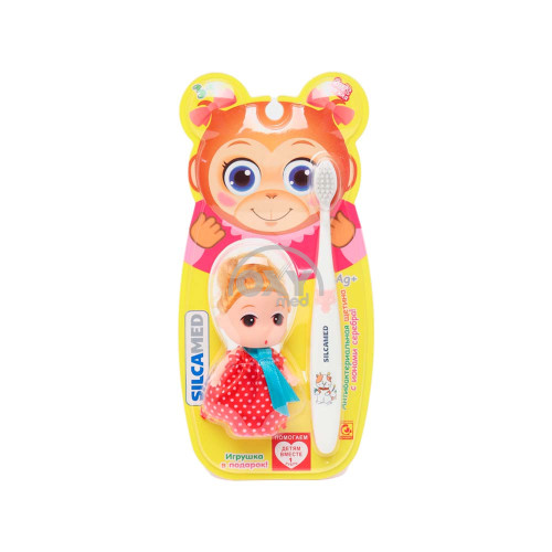 product-Набор детский "Silcamed" зубная щетка мягкая + игрушка