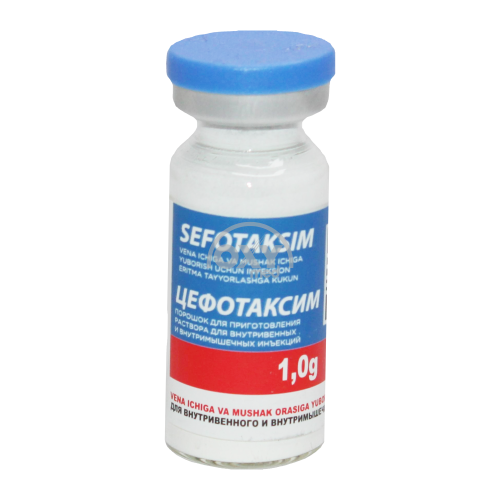 product-Sefotaksim 1g №1 in'ektsiya uchun eritma tayyorlash uchun kukun