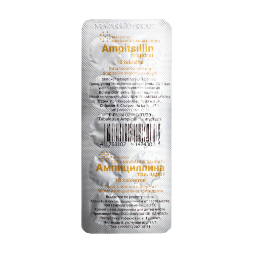 product-Ampitsillin t/g 0,5 No 10 tabletka