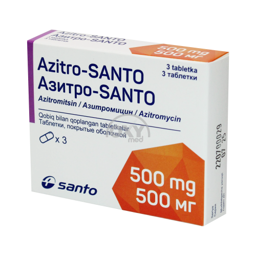 product-Азитро-Santo 500 мг №3 таблетки
