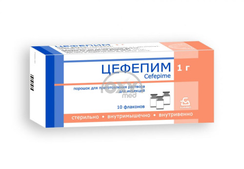 product-Цефепим 1,0 г №10 порошок для приг. раствора для внутривенного и внутримышечного введения