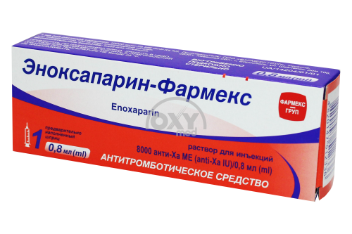 product-Enoksaparin-Pharmex 8000 anti-Xa IU/0,8 ml № 1 eritmasi