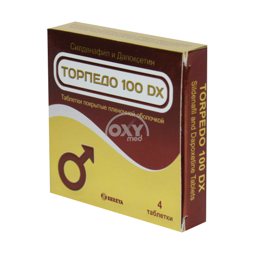 product-Torpedo 100 DX 100 mg/60 mg № 4 tabletkalari