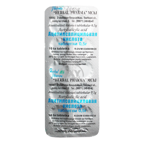 product-Asetilsalitsil kislotasi 0,5 No 10