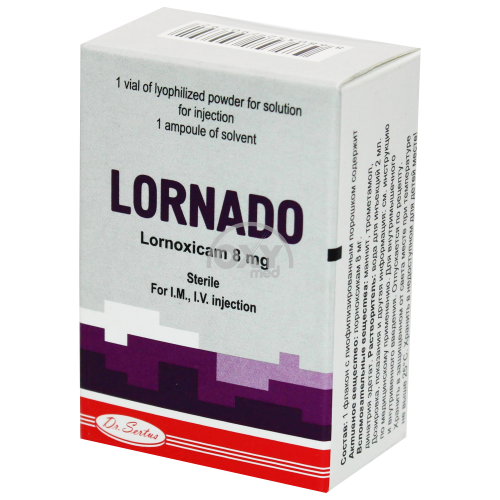 product-Lornado 8 mg No 1 por. d/prig.r-ra d/o'simlik bilan in'ektsiya.