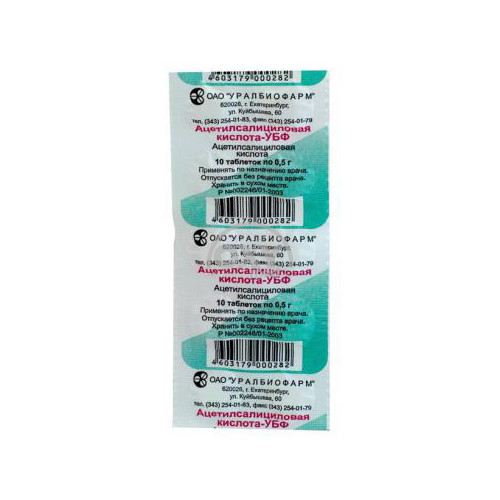 product-Asetilsalitsil kislotasi-UBF 500 mg No 10 tab.