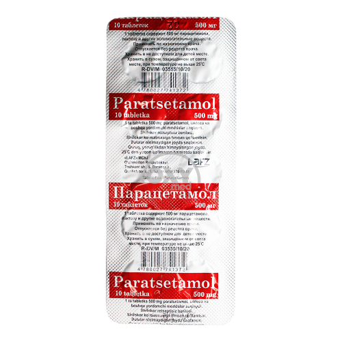 product-Paratsetamol 500 mg № 10 tabletka.