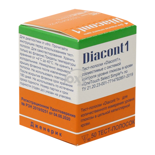 product-Тест-полоски для глюкометра Diacont 1, №50