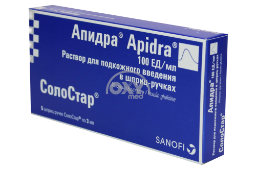 product-Teri ostiga yuborish uchun Apidra 100U/ml 3ml №5 eritmasi
