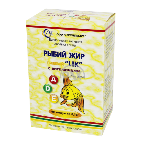 product-Рыбий жир 780 мг капсулы с витаминами А, D, Е №60