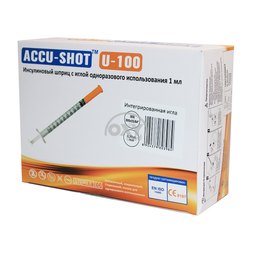 product-Insulin shprits. ACCU SHOT U-100 1ml 30Gx15/64