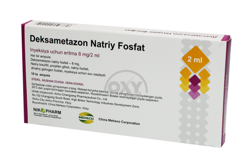 product-Deksametazon natriy fosfat 8mg/2ml 2ml №10 eritmasi d/i