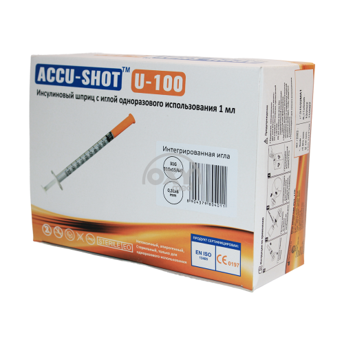 product-Insulin shprits. ACCU SHOT U-100 1ml 31Gx15/64