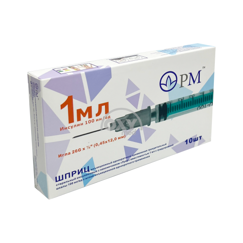 product-Шприц "РМ" 1мл 0,45х12,0мм TW трехдетальный Луэр