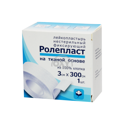 product-Лейкопластырь ткан.основа Ролепласт 3смх300см