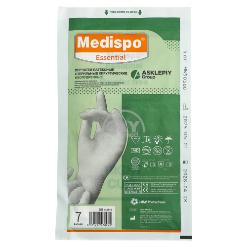 product-Перчатки хирургические стерильные латексные неоп."Medispo Essential"р.7