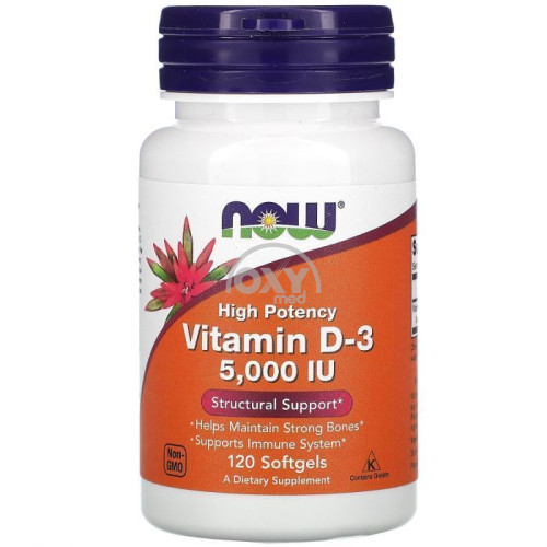 product-D3 vitamini NOW, 5000 IU, qopqoqlar. № 120