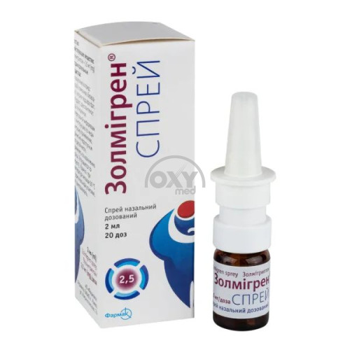 product-ЗОЛМИГРЕН СПРЕЙ НАЗ. ДОЗИРОВАННЫЙ 2.5МГ 1ДОЗА 20