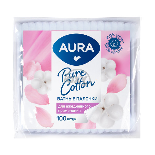 product-Ватные палочки "Aura" №100 (пакет)