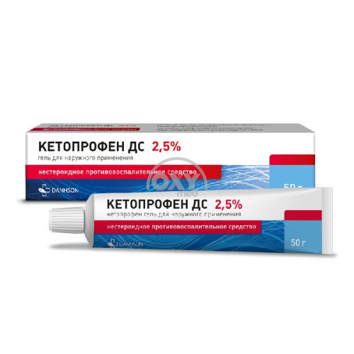 product-Ketoprofen DS 2,5% 50 g tashqi foydalanish uchun gel. taxminan.