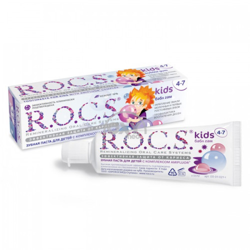 product-Зубная паста ROCS Kids 4-7 бабл гам 45г