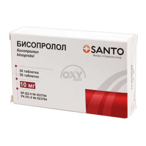 product-Bisoprolol-Santo 10 mg № 30 tabletkalari