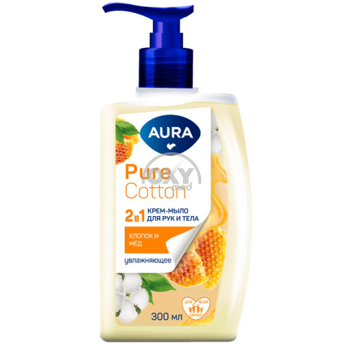 product-Крем-мыло Aura 2в1 Хлопок и мед 450 мл