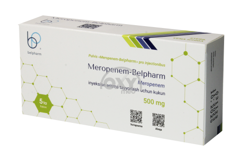 product-Meropenem-Belpharm 500 mg № 5 in'ektsiya uchun eritma tayyorlash uchun kukun