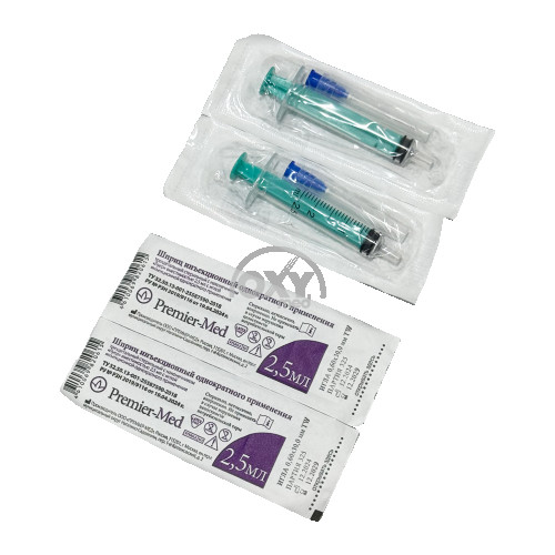 product-Шприц "РМ" 2,5мл 0,6х30,0мм TW трехдетальный Луэр