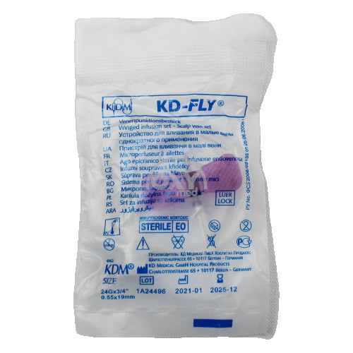 product-Kichkina ichiga infuziya qilish uchun qurilma tomirlar o/p KD-FLY 24G