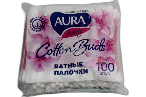 product-Ватные палочки "Aura" №100 (пакет)