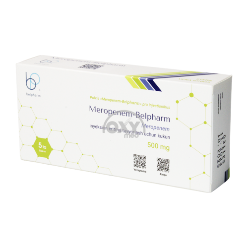 product-Meropenem-Belpharm 500 mg № 5 in'ektsiya uchun eritma tayyorlash uchun kukun
