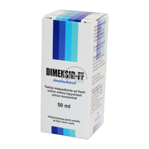 product- Dimexide-FF 50ml kons. d/adj.r-ra d/tashqi taxminan.