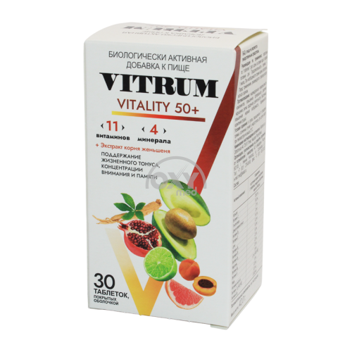 product-Vitrum Vitality 50+ № 30 yorlig'i.