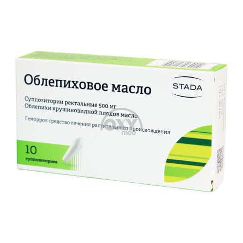 product-Облепиховое масло 500 мг №10 суппозитории ректальные