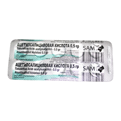 product-Asetilsalitsil kislotasi 0,5 No 10