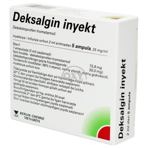 product-Deksalgin in'ektsiyasi 25 mg/ml 2 ml. № 5
