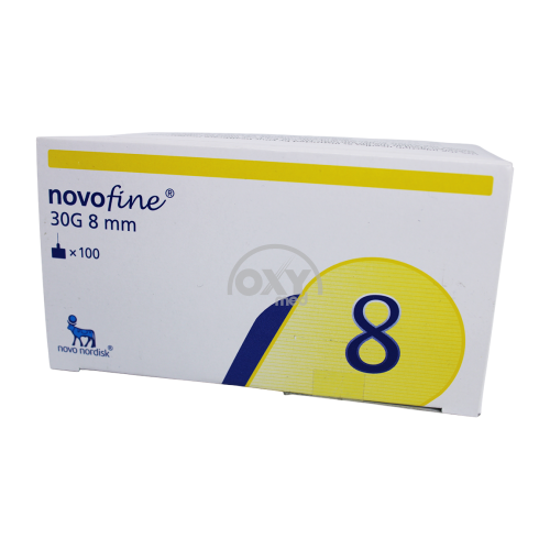 product-Insul uchun bir marta ishlatiladigan ignalar. in'ektsiya NovoFine 30G 0,3 * 8 mm No 100