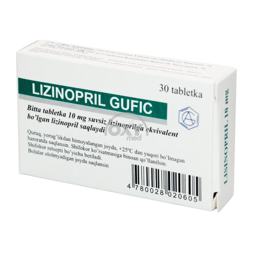 product-Лизиноприл Gufic 10 мг №30