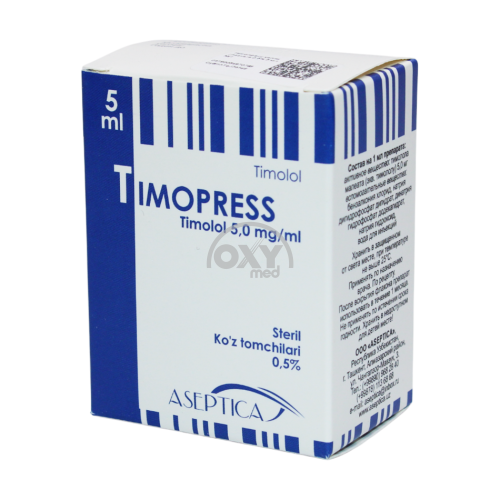 product-Timopress ko'z tomchilari 0,5% 5 ml