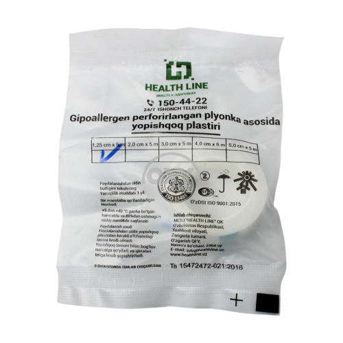 product-Hipoalerjenik teshikli yopishtiruvchi gips. plyonka 1,25 sm x 5 m