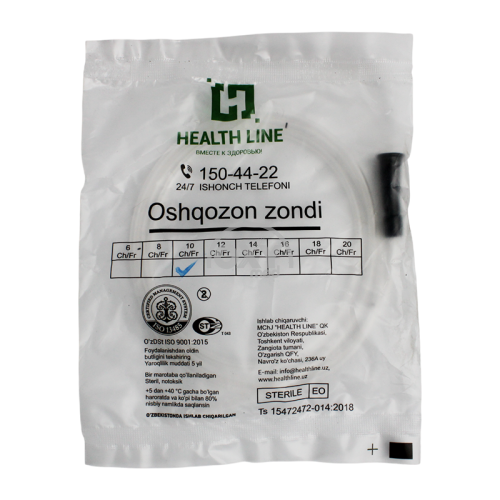 product-Oshqozon naychasi o'chirildi. RUR 10 Fr/Ch